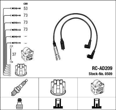 Ккомплект проводов зажигания RCAD209 NGK NTK