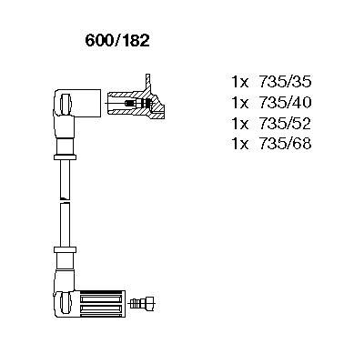 Ккомплект проводов зажигания 600182 BREMI