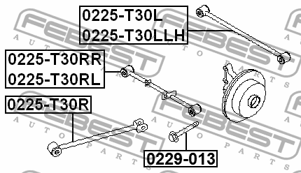 Рычаг подвески 0225-T30RL FEBEST