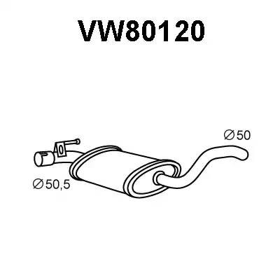 Предглушитель выхлопных газов VW80120 VENEPORTE