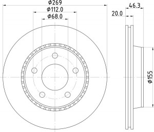 Тормозной диск MDC570 MINTEX