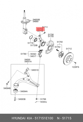 Кулак поворотный 517151E100 HYUNDAI KIA