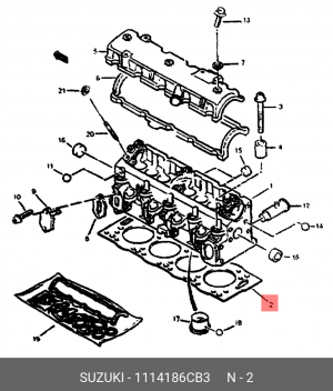 Прокладка, головка цилиндра 11141-86CB3 SUZUKI