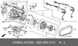 Компрессор, кондиционер 38810PK1014 HONDA