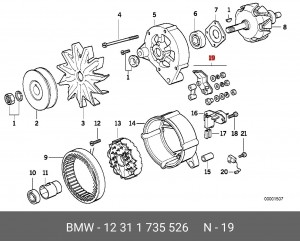 Ремкомплект, генератор 12 31 1 735 526 BMW