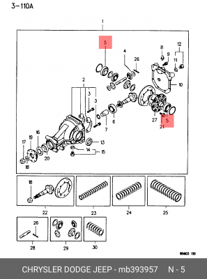 Подшипник ступицы колеса MB39 3957 CHRYSLER
