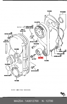 Ролик ремня ГРМ 1A0012700 MAZDA