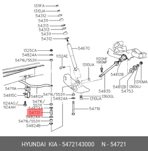 Сайлентблок - втулка амортизатора подвески 5472143000 HYUNDAI KIA