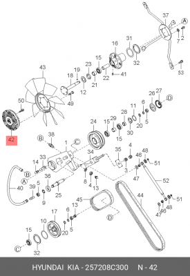 Сцепление, вентилятор радиатора 257208C300 HYUNDAI KIA