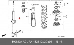 Амортизатор 52612S30A01 HONDA