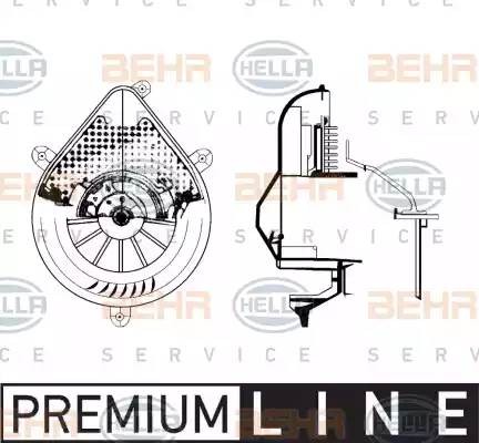 Электродвигатель, вентиляция салона 8EW009159681 HELLA