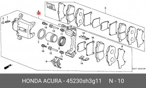 Тормозной суппорт 45230SH3G11 HONDA