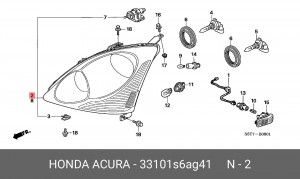 Основная фара 33101S6AG41 HONDA
