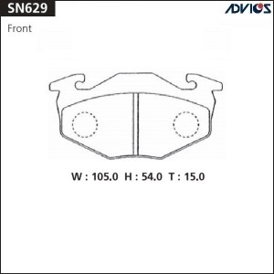 Колодки тормозные дисковые SN629 ADVICS