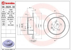 Тормозной диск 08.5625.30 BREMBO