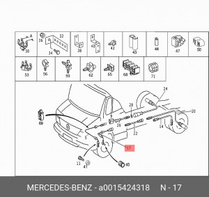 Датчик, частота вращения колеса A 001 542 43 18 MERCEDES BENZ