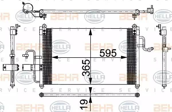 Конденсатор, кондиционер 8FC351037231 HELLA
