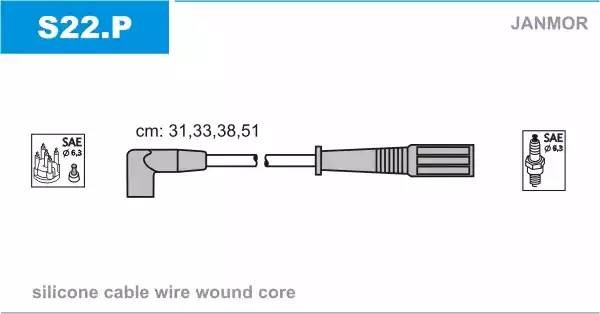 Ккомплект проводов зажигания S22P JANMOR