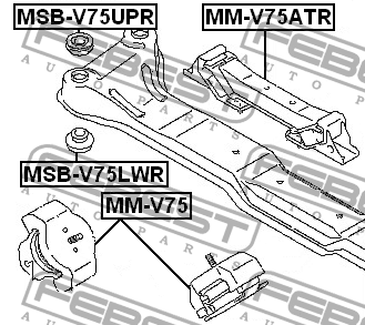 Подушка двигателя MM-V75 FEBEST