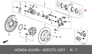 Комплект тормозных колодок, диско 43022-TL1-G01 HONDA