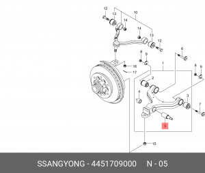 Сайлентблок 4451709000 SSANG YONG
