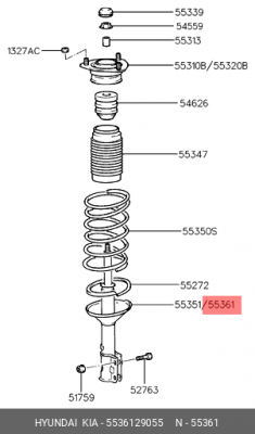 Амортизатор подвески 5536129055 HYUNDAI KIA
