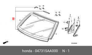 Уплотнитель стекла ветрового 04731SAA000 HONDA