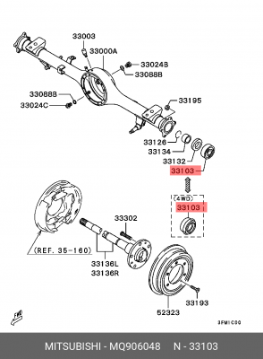 Подшипник полуоси MQ906048 MITSUBISHI