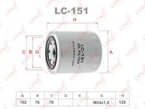 Фильтр масляный двигателя LC-151 LYNXAUTO