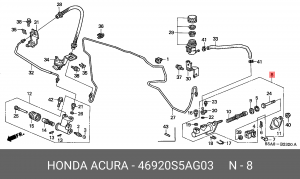Главный цилиндр, система сцепления 46920S5AG03 HONDA