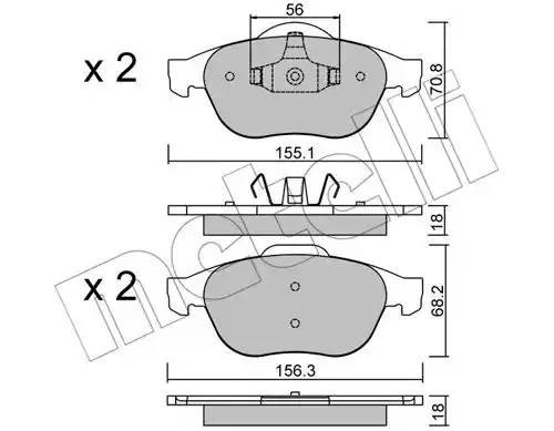 Комплект тормозных колодок, диско 2203361 METELLI