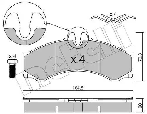 Комплект тормозных колодок, диско 22-0262-1 METELLI