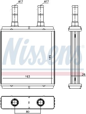 Теплообменник, отопление салона 77613 NISSENS