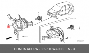 Противотуманная фара 33951SWA003 HONDA