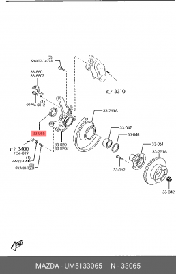 Сальник ступицы колеса UM5133065 MAZDA