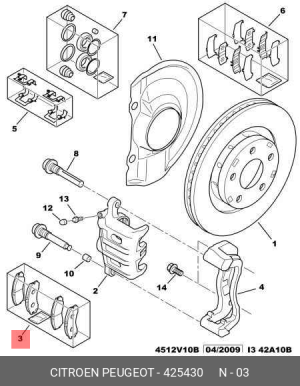 Колодки тормозные дисковые 4254 30 CITROEN PEUGEOT