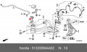 Стойка стабилизатора 51320-SNA-A02 HONDA