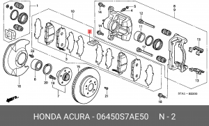 Комплект тормозных колодок, диско 06450S7AE50 HONDA