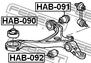 Сайлентблок рычага подвески HAB-091 FEBEST