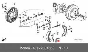 Комплектующие, тормозная колодка 43172S04003 HONDA