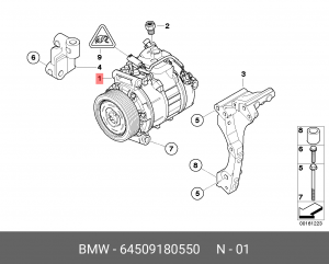 Компрессор кондиционера 64 50 9 180 550 BMW