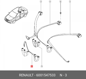 Ремень безопасности 6001547533 RENAULT