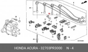 Ккомплект проводов зажигания 32703PR3000 HONDA