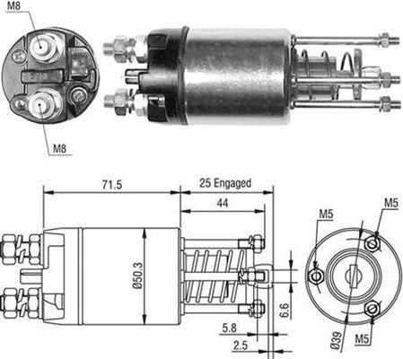 Тяговое реле, стартер 940113050460 MAGNETI MARELLI