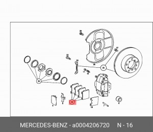 Колодки тормозные дисковые A0004206720 MERCEDES BENZ