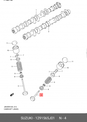 Клапан выпускной 12915-65J01 SUZUKI