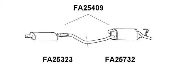 Глушитель выхлопных газов конечный FA25409 VENEPORTE