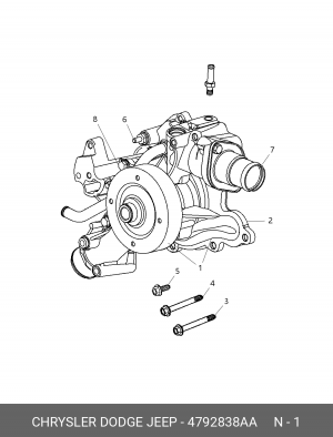 Водяной насос 4792 838AA CHRYSLER