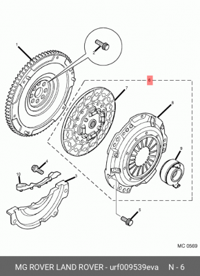 Комплект сцепления URF009539EVA MG ROVER LAND ROVER