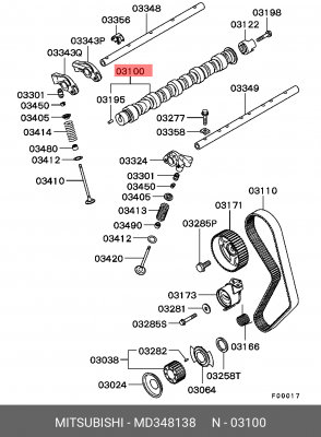 Распредвал MD348138 MITSUBISHI